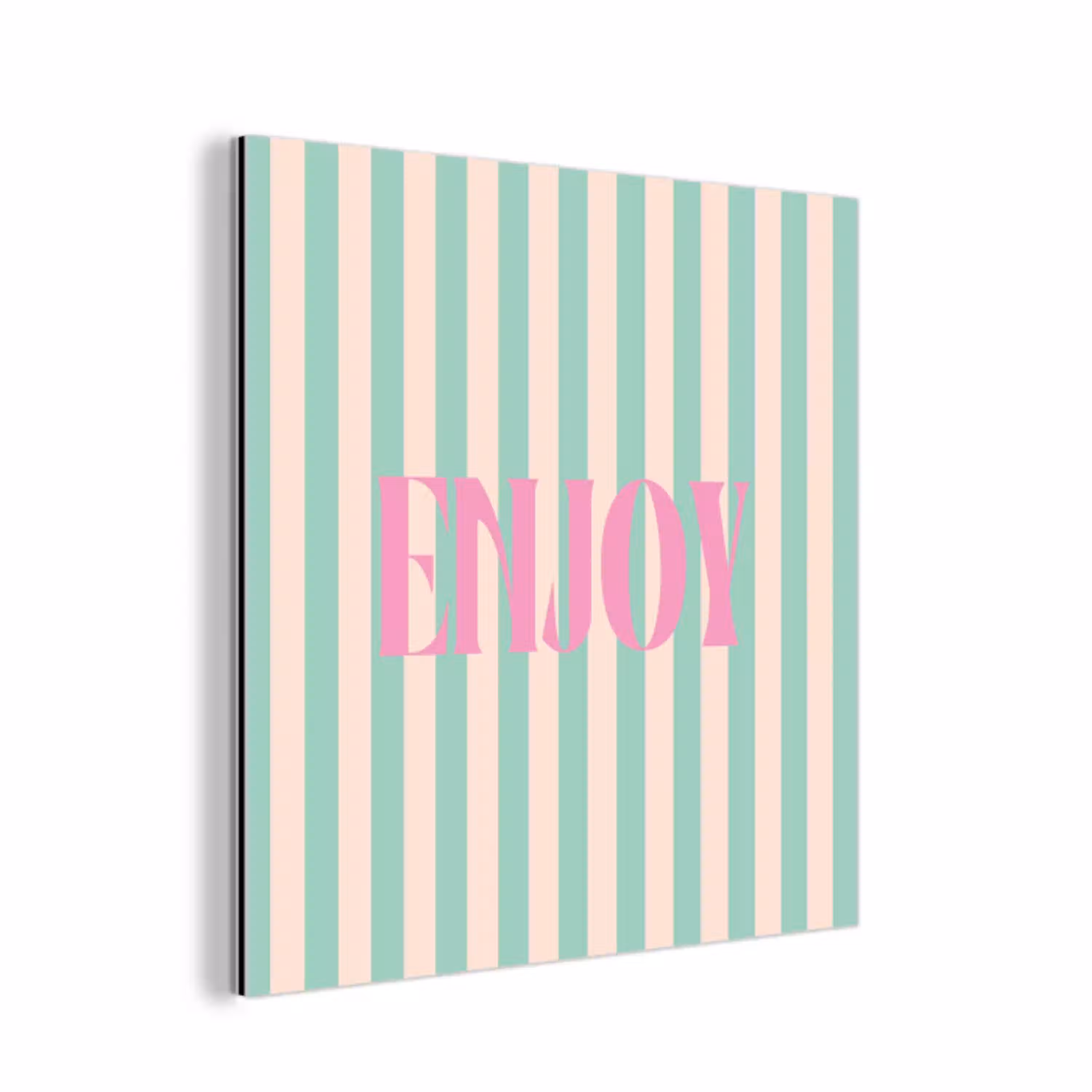 Roze - Groen - Strepen - Enjoy aluminium wit klein -3d