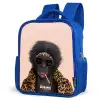 Aap met Loly Kinderrugzak - Blauw middel -schuin