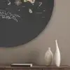 Wereldkaart - Beige - Zwart Akoestische PET Vilt - Rond klein -sfeer5_closeup