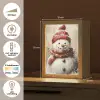 Sneeuwpop - Winter - Sneeuw - Beige Light Box met kabel (Tafellamp) klein -USP_NL