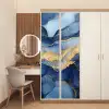 Marmer - Blauw - Goud - Abstract deurposter klein -sfeer3