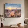Strand - Zee - Duin - Zonsondergang - Landschap Textielframe zwart klein -sfeer3