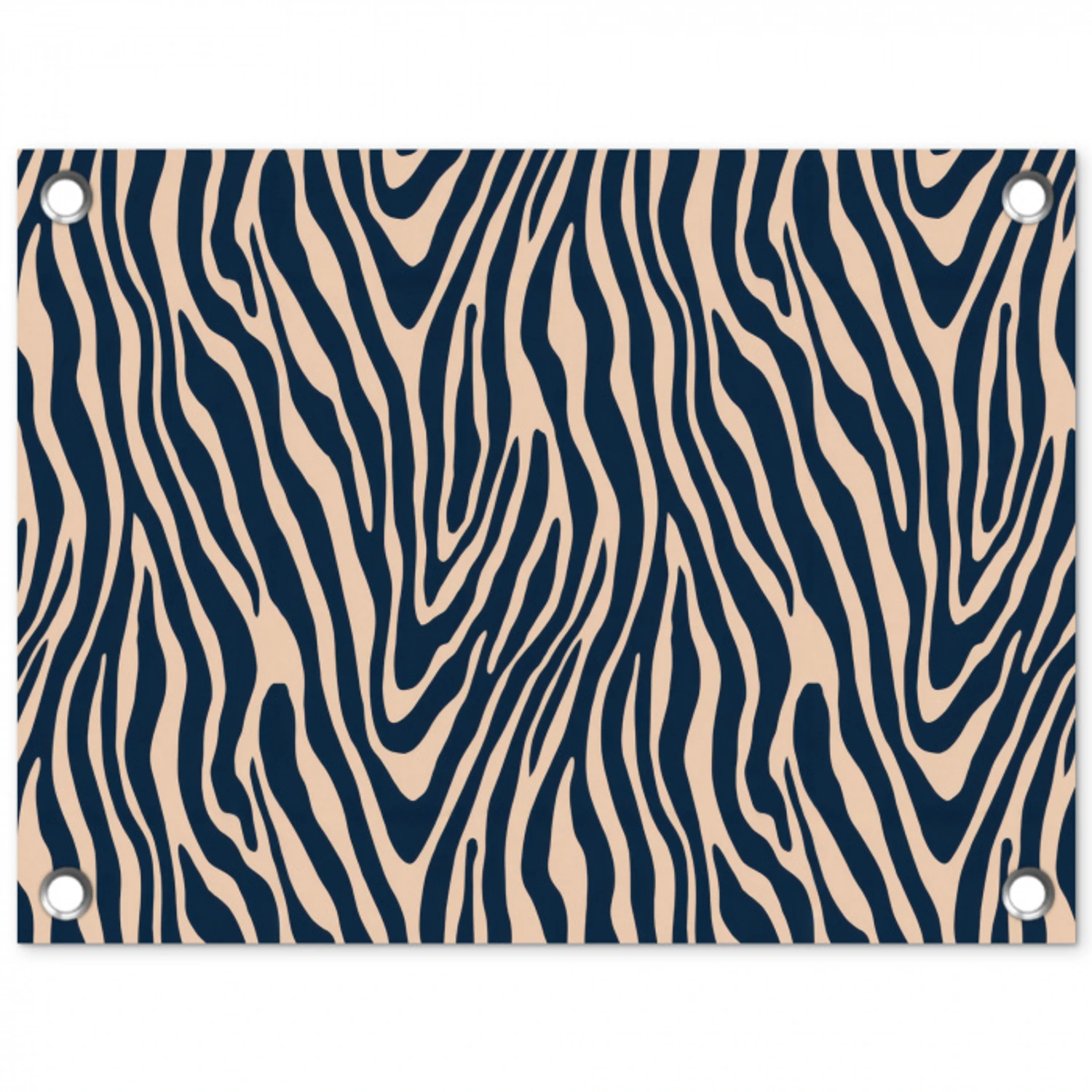 Zebra - Patroon - Blauw - Beige tuinposter los doek klein 239 -3d
