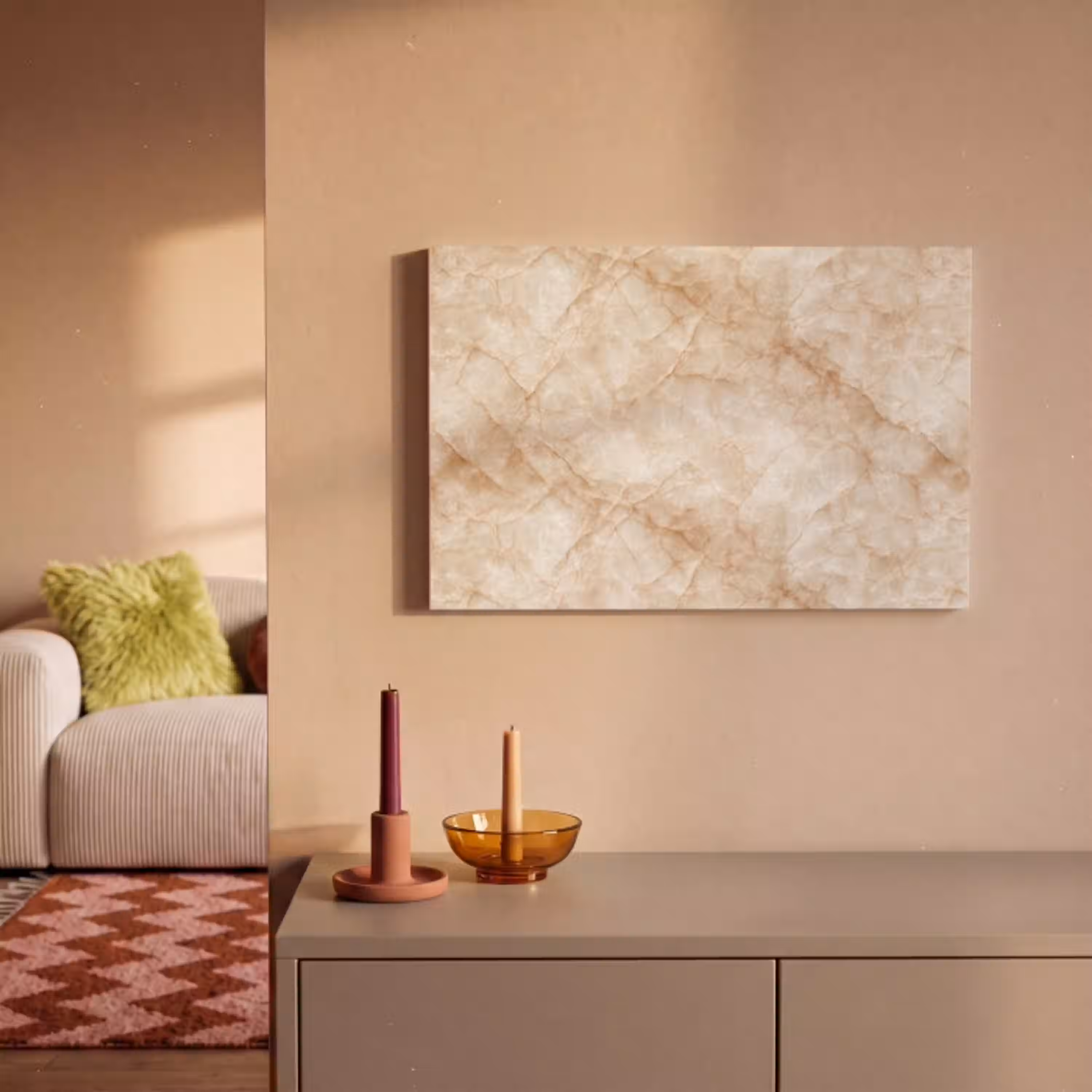 Kristalstructuur - Bruin - Marmer canvas 2cm klein 34 -sfeer1