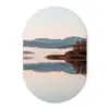 Water - Bomen - Mistlaag Wandcirkel Ovaal Forex klein -3d