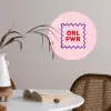 Grl pwr - Roze - Kader Wandcirkel behangsticker klein -sfeer3