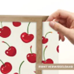 Kersen - Minimalistisch - Rood Light Box met batterij (Wandlamp) middel 907 -USP_websiteprintNL