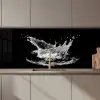 Water - Splash - Water - Zwart keuken achterwand 2 middel zz_3dshopping