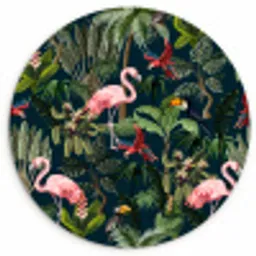 Jungledieren - Patroon - Kinderen - Flamingo - Papegaai - Kids Wandcirkel kunststof plaat 5mm dik klein -3d