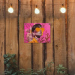 Zonnebril - Oranje - Vrouw - Planten tuinposter los doek klein -sfeer1