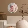 Bloem - Leeuwenbek - Roze - Stengel Wandcirkel behangsticker klein -sfeer1