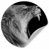 Dieren - Leeuw - Zwart - Wit - Portret Wandcirkel behangsticker klein -3d