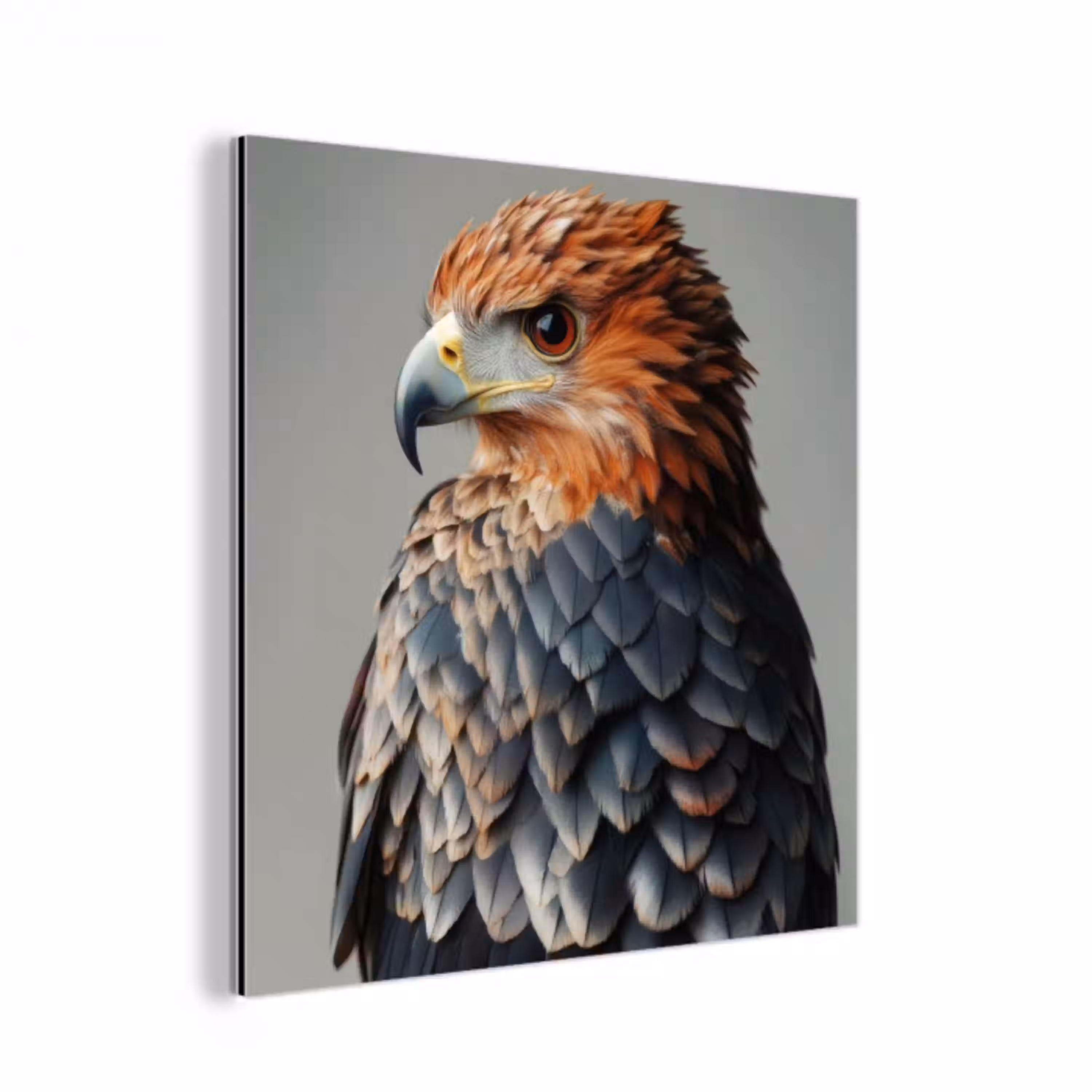Vogel - Realistisch - Veren - Bruin aluminium wit klein -3d