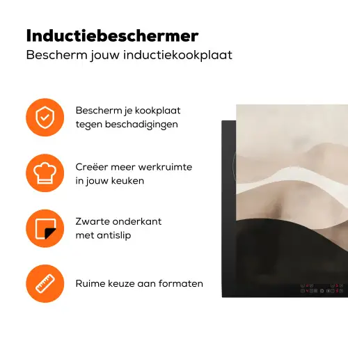 Abstract - Landschap - Golven - Crèmekleur Inductie beschermer vinyl 3mm klein -zzzzzzz-td-ups