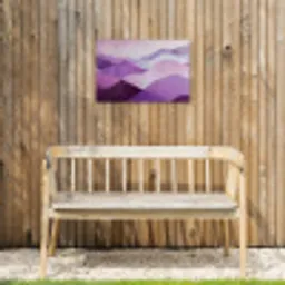 Abstract - Heuvels - Landschap - Paars Tuinposter op houten frame 2 cm dik klein -sfeer4
