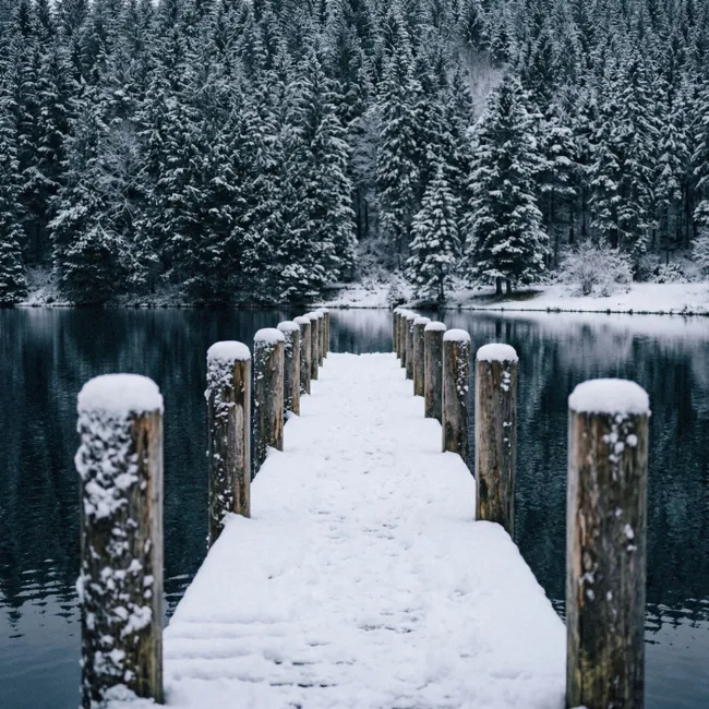 Behang - Steiger - Meer - Sneeuw - Bergen - Rustgevend