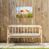Bloemen - Klaproos - Lente - Natuur - Rood - Blauw Tuinposter op houten frame 2 cm dik klein -sfeer4