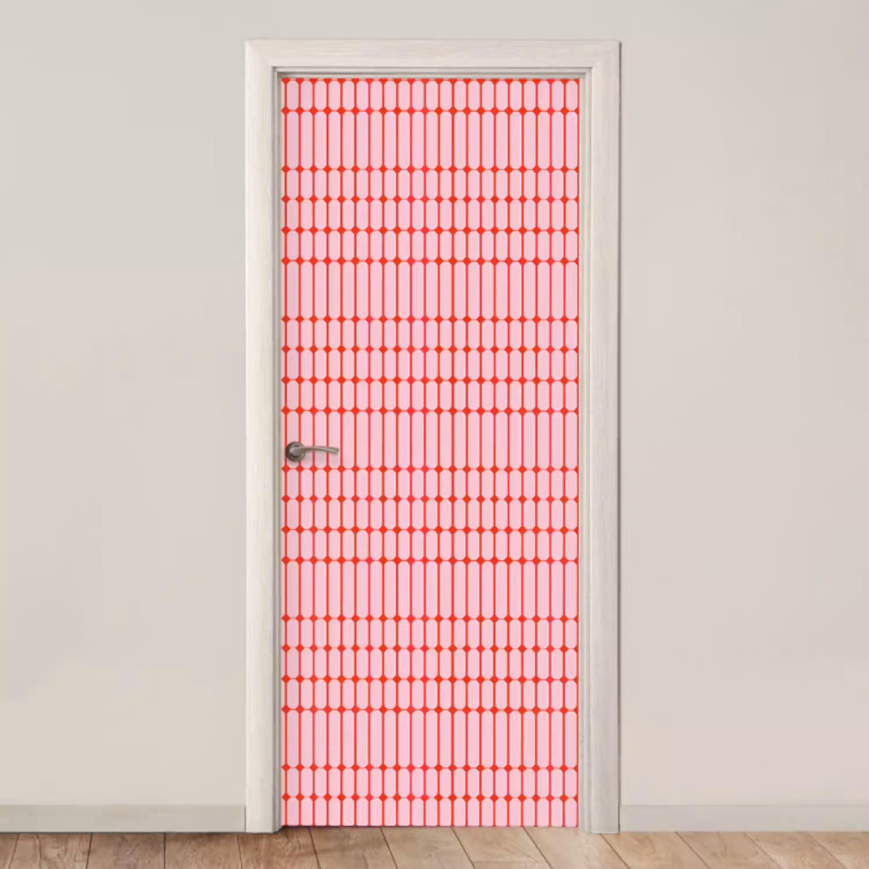 Geometrisch - Minimalistisch - Rood - Roze deurposter klein 289 -3d_beige