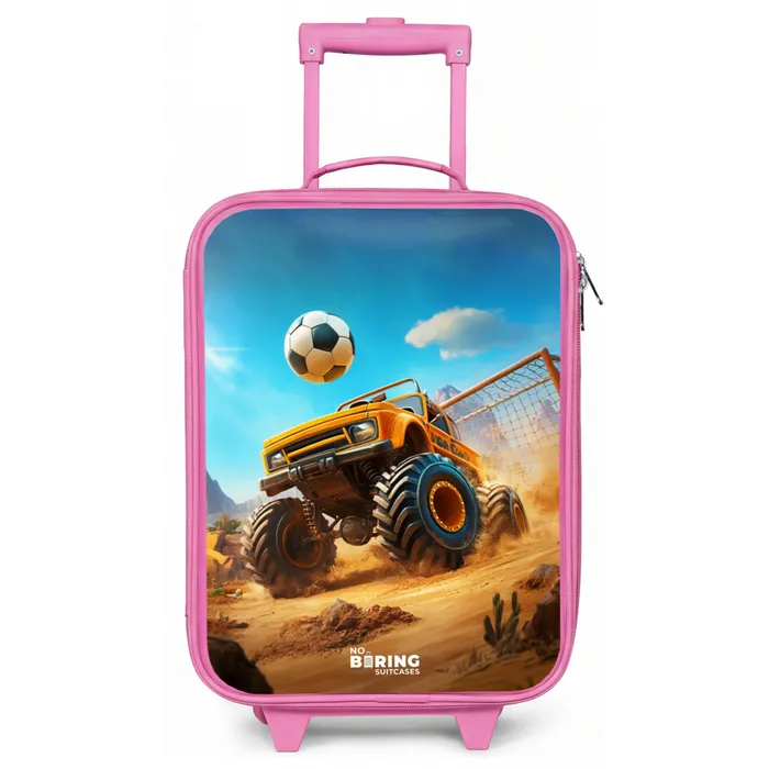 Monstertruck scoort goal in woestijnstadion Kinderkoffer - Roze klein -zz3dotto
