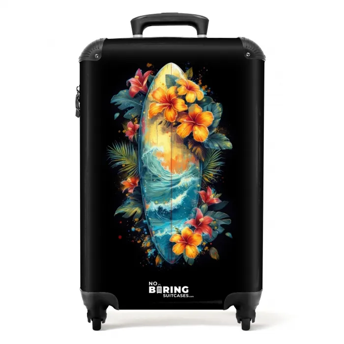 Surfplank Omringd door Bloemen NBS - Handbagage koffer - Unisex middel -productfoto_recht