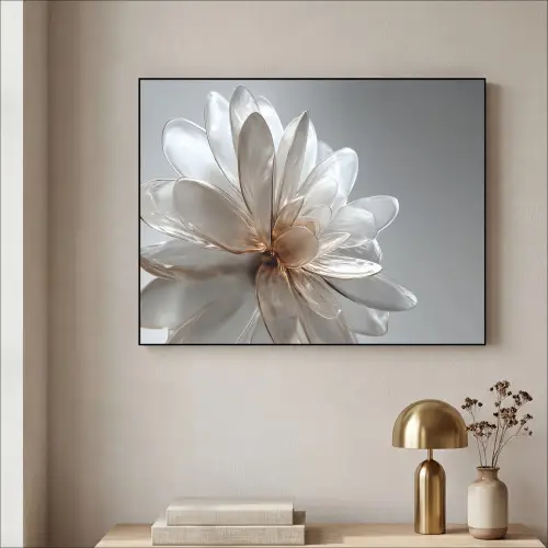 Bloem - Wit - Neutraal Textielframe - compleet frame klein -sfeer2