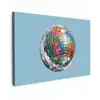 Discobal - Glinsterende sterren - Regenboog canvas 2cm klein -z3d