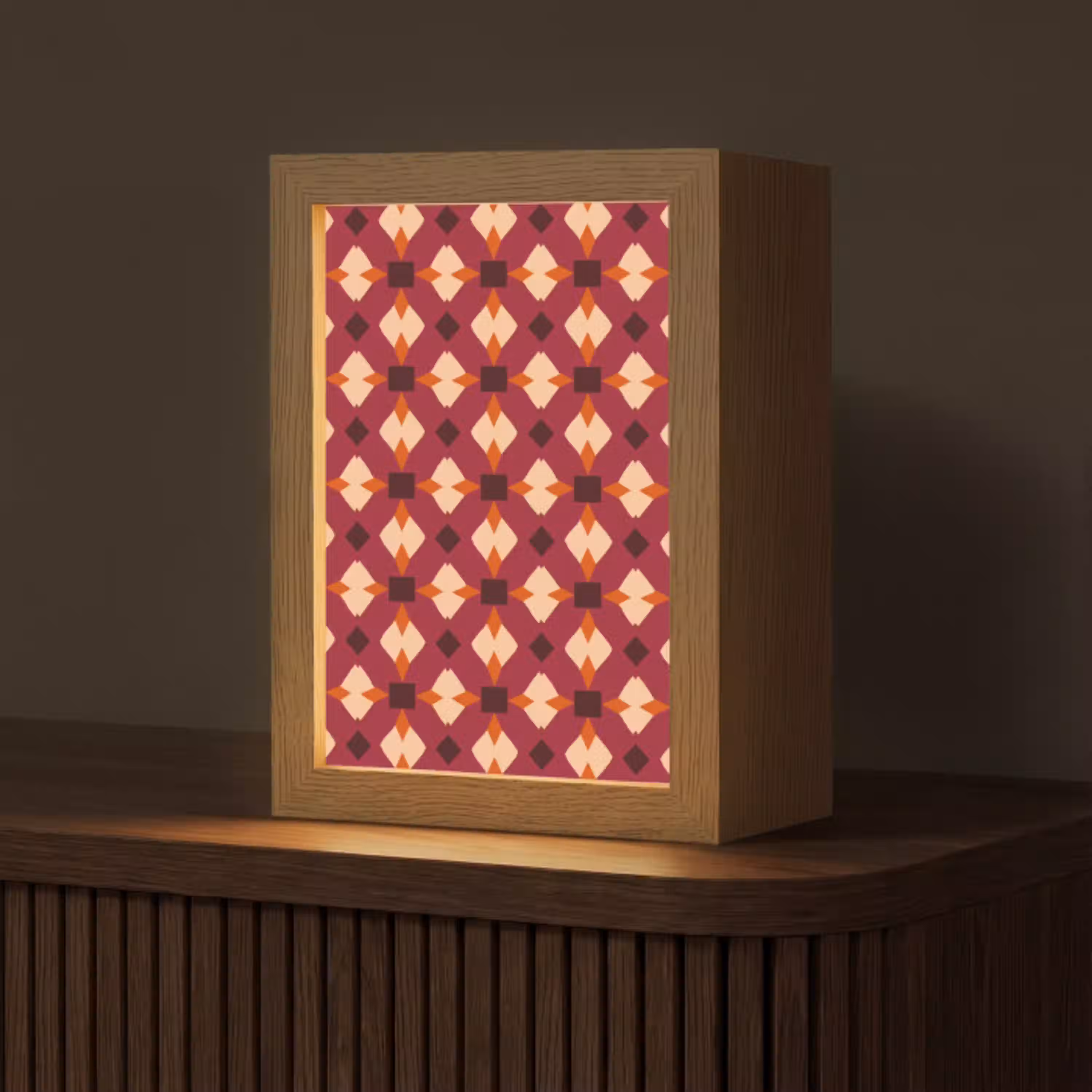 Retro - Patroon - Kleurrijk Light Box met kabel (Tafellamp) klein 925 -z3d_website