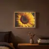 Geel - Zonnebloem - Zomers Light Box met batterij (Wandlamp) middel -sfeer4