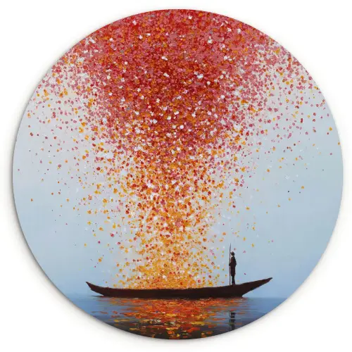Wolk - Confetti - Boot - Wateroppervlakte Wandcirkel kunststof plaat 5mm dik klein -3d