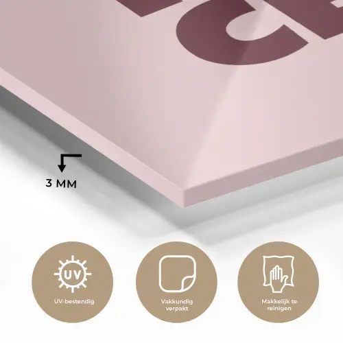 Nice - Uitroepteken - Roze plexiglas 5mm klein -sfeer2