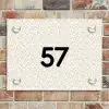 Beige panterprint - Traditioneel Naambord Rechthoek middel -sfeer3