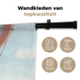 Luchtballon - Beren - Pastel Wandkleed katoen klein -sfeer2