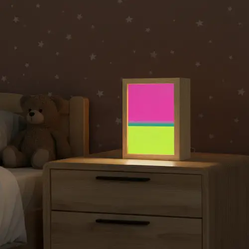 Strepen - Modern - Kleurrijk Light Box met kabel (Kinderlampje) klein -sfeer1_kind