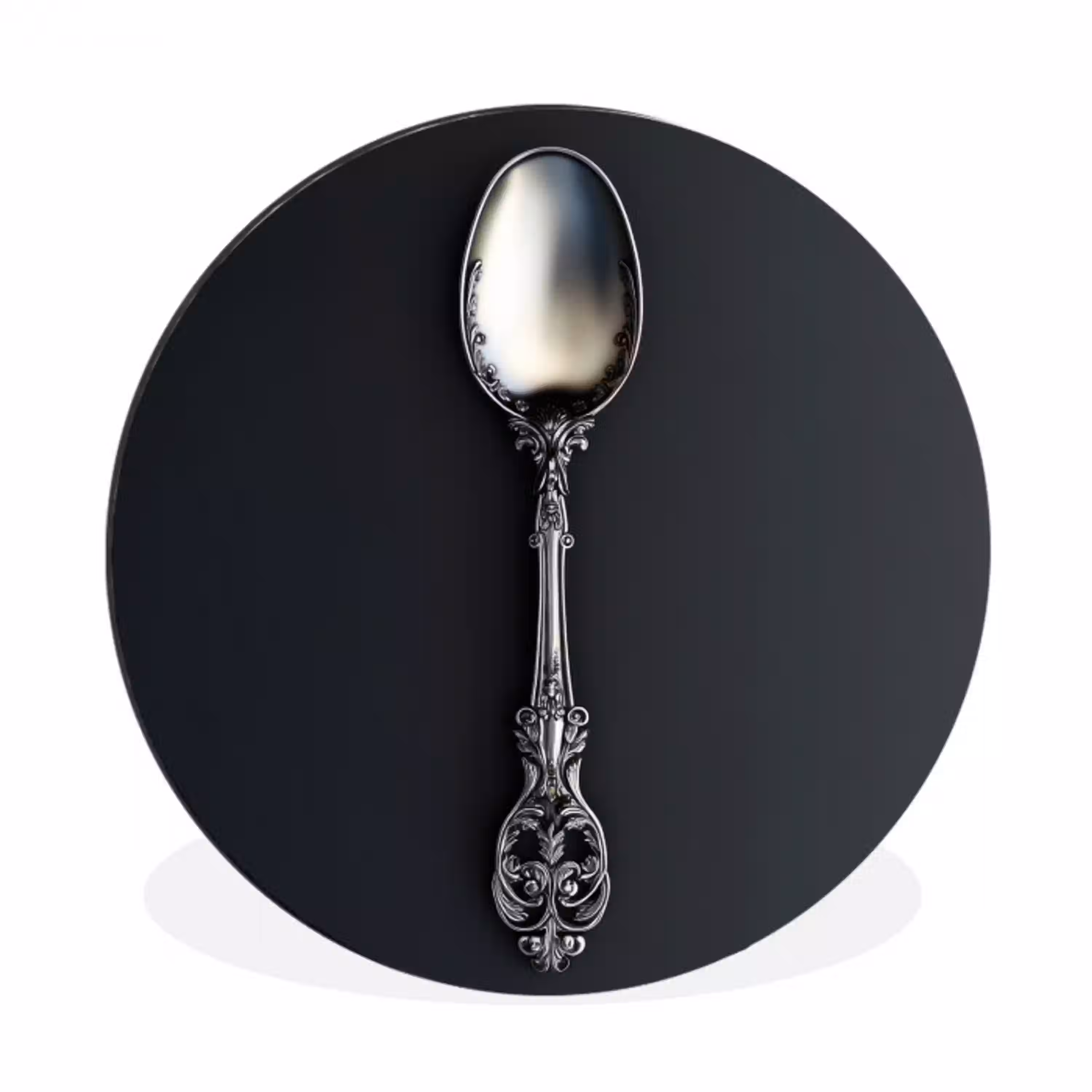 Lepel - Zilver - Metaal Wandcirkel aluminium klein -3d