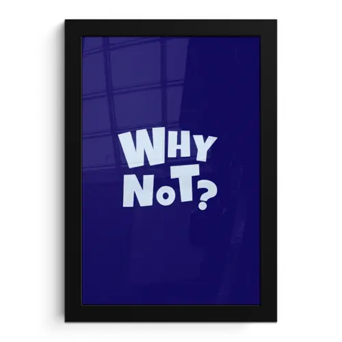 Blauw - Why not - Minimalistisch fotolijst zwart zonder passe partout klein -3d
