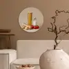 Spaghetti - Melk - Tomaten - Eieren - Brood Wandcirkel kunststof plaat 5mm dik klein -sfeer1