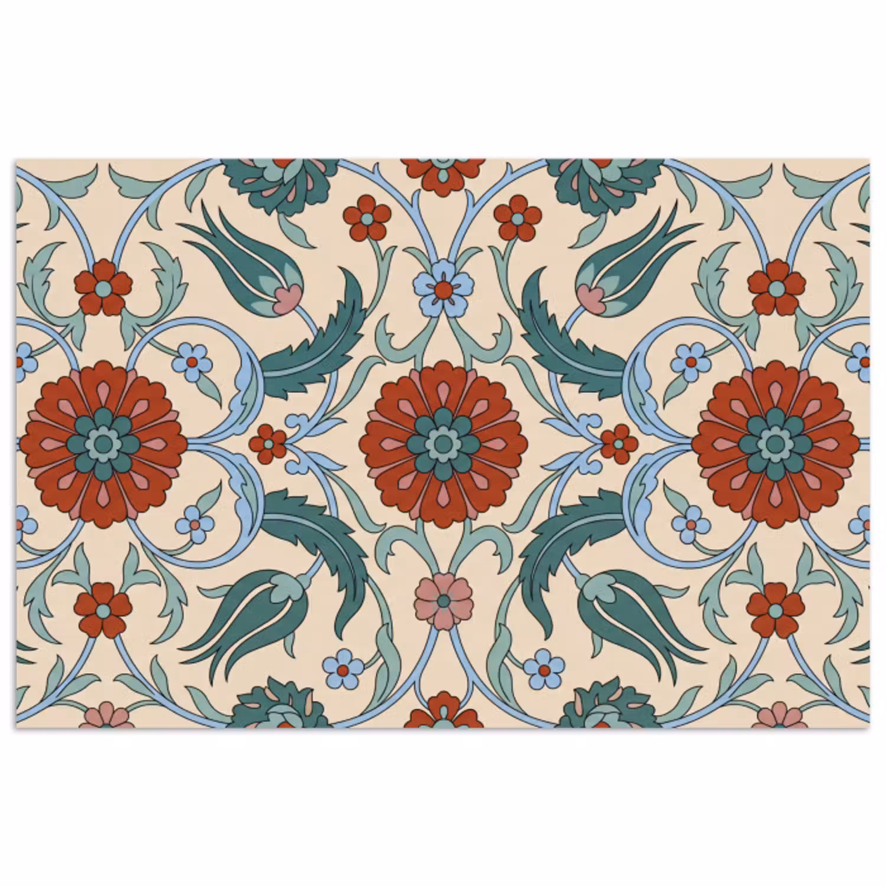 Bloemen - Patroon - Klassiek - Decoratie - Kleurrijk poster papier klein -3d