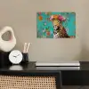 Luipaard - Bloemen - Kroon poster papier klein -sfeer1