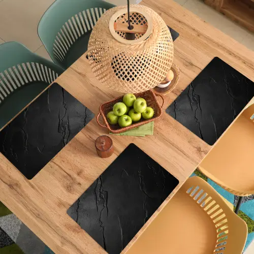 Zwart - Steen - Beton Placemat vinyl groot -zzsfeer5_Kitchenyeah-website