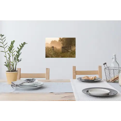 Hek - Natuur - Mist - Veld Muursticker klein -eettafel