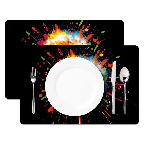 Paardenbloem - Graffiti - Kleurrijk - Bloemen - Natuur Placemat vinyl groot -zzsfeer2_Kitchenyeah-website