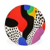Abstract - Vormen - Kleuren - Stippen Wandcirkel aluminium klein -3d