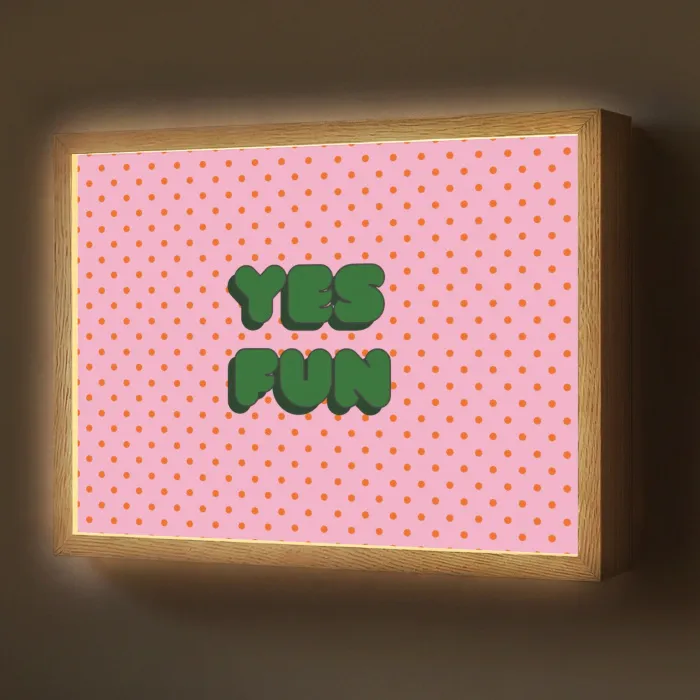 Yes fun - Groen - Roze - Stippen Light Box met batterij (Wandlamp) middel -z3d_website