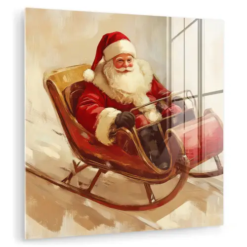 Kerst - Slee - Kerstman plexiglas 5mm klein -zzzproduct_nieuw