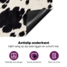 Patroon - Vacht - Zwart - Wit Inductie beschermer vinyl 3mm middel -zzzzzzz-cc-onderkant