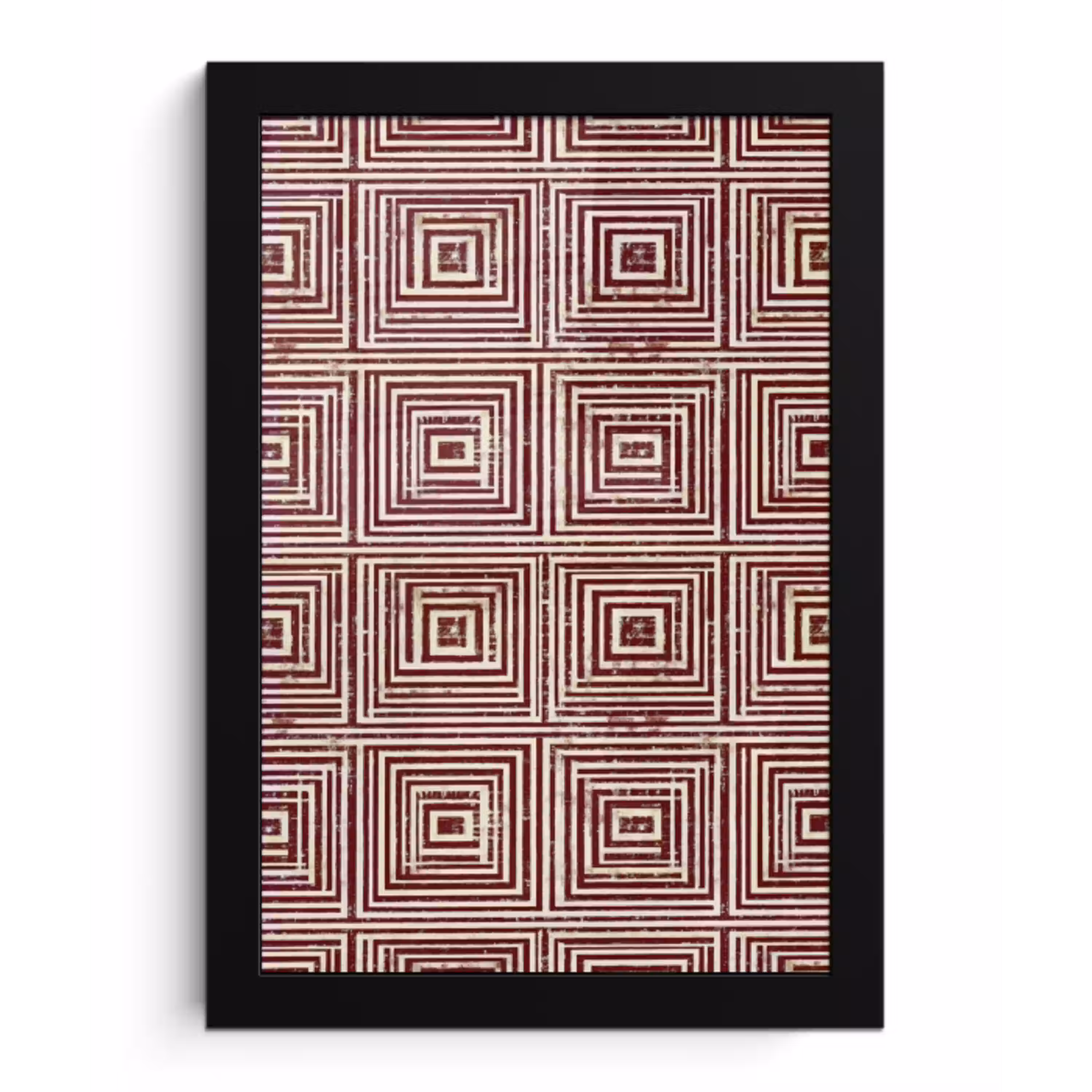 Geometrisch - Patroon - Rood fotolijst zwart zonder passe partout klein 224 -3d