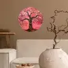 Boom - Levensboom - Roze - Goud Wandcirkel behangsticker klein -sfeer1