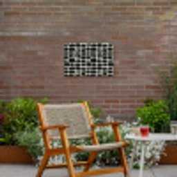 Modern - Organisch - Zwart Tuinposter op houten frame 2 cm dik klein 845 -sfeer3