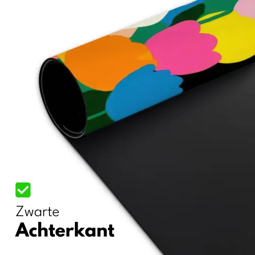Tulpen - Kat - Kleurrijk Muismat XXL klein -sfeer2