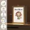 Aap - Bruin - Waterverf - Dieren - Meiden - Jongens Light Box met kabel (Kinderlampje) klein -USP_NL
